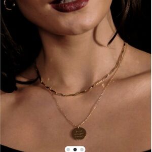 Gold Pendant Necklace with Gaelic Inscription